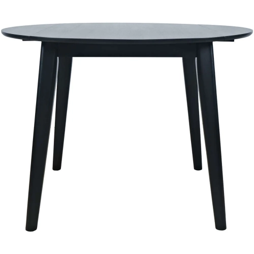 Percy 42" Round Drop Leaf Dining Table in Black Wood