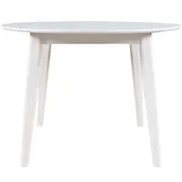 Percy 42" Round Drop Leaf Dining Table in White Finish Wood