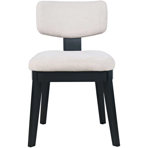 Tate Split Back Dining Chair in Black Wood & Gray Fabric (Set of 2)