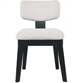 Tate Split Back Dining Chair in Black Wood & Gray Fabric (Set of 2)