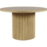 Auden 48" Round Fluted Pedestal Base Dining Table in Natural Finish Wood