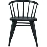 Fitz Curved Back Spindle Dining Chair in Black Finish Wood (Set of 2)