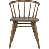 Fitz Curved Back Spindle Dining Chair in Chestnut Brown Finish Wood (Set of 2)