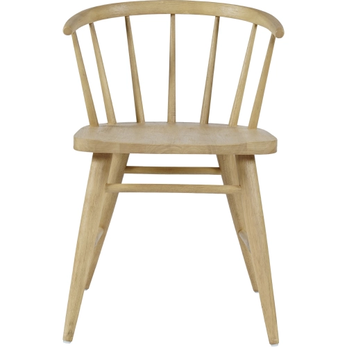 Fitz Curved Back Spindle Dining Chair in Natural Finish Wood (Set of 2)