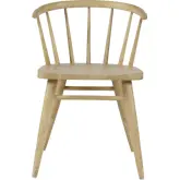 Fitz Curved Back Spindle Dining Chair in Natural Finish Wood (Set of 2)