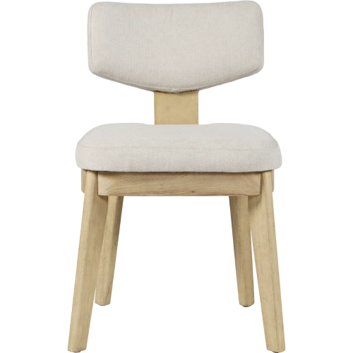 Tate Split Back Dining Chair in Natural Wood & Light Grey Fabric (Set of 2)