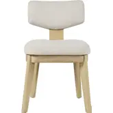 Tate Split Back Dining Chair in Natural Wood & Light Grey Fabric (Set of 2)