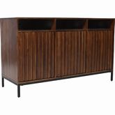 Ryder 50" Fluted Door Console Storage TV Stand Cabinet in Walnut Brown Wood