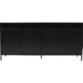 Ryder 70" Fluted Door Console Storage TV Stand Cabinet in Black Wood