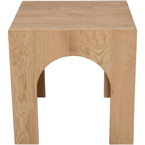 Archimedes 20" Arched Square End Table in Oak Brown Wood