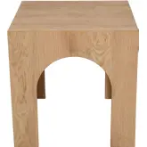 Archimedes 20" Arched Square End Table in Oak Brown Wood