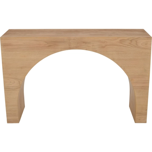 Archimedes 48" Arched Sofa Console Table in Oak Brown Wood