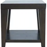 Laurel Creek 24" Square End Table w/ Shelf in Espresso Brown Finish Wood