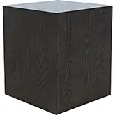 Laurel Creek Square Block Pedestal End Table in Espresso Brown Wood