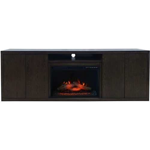 Laurel Creek 78" Electric LED Fireplace with Storage in Espresso Brown Wood