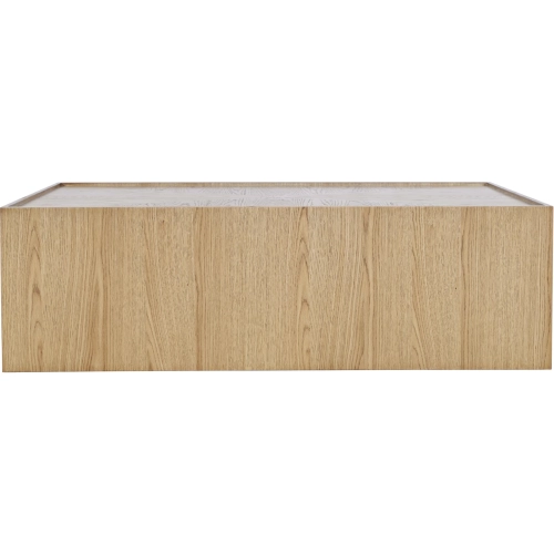 Laurel Creek 52" Block Coffee Table w/ Hidden Casters in Natural Finish Wood