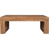 Brooklyn 50" Waterfall Curved Coffee Table in Brown Mango Wood
