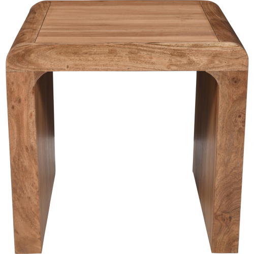 Brooklyn 24" Square Waterfall Curved End Table in Brown Mango Wood