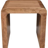 Brooklyn 24" Square Waterfall Curved End Table in Brown Mango Wood