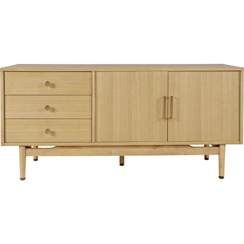 Olson 57" TV Stand Console Cabinet in Natural Finish Wood