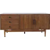 Olson 57" TV Stand Console Cabinet in Walnut Finish Wood