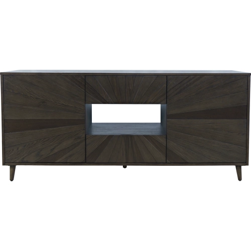 Reece 70" Starburst TV Stand Console Cabinet in Americano Brown Finish Wood