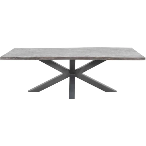 Nordic Ridge 94" Dining Table in Live Edge Sand Blasted Grey Wood & Iron