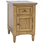 Brentwood End Table w/ USB Charging & Storage in Cascade Oak Finish