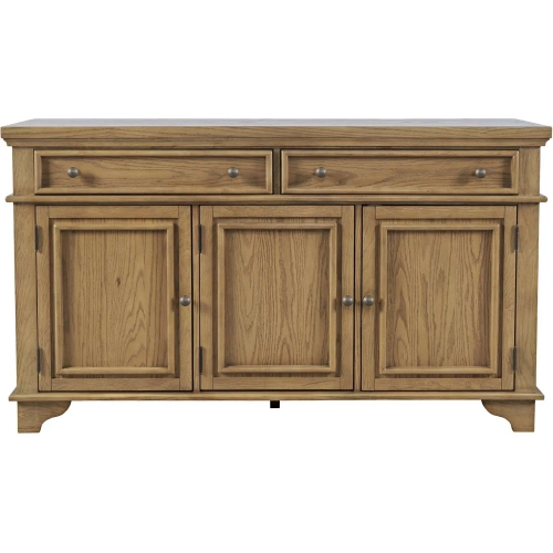 Brentwood 60" 3 Door Sideboard Cabinet in Cascade Oak Brown Wood