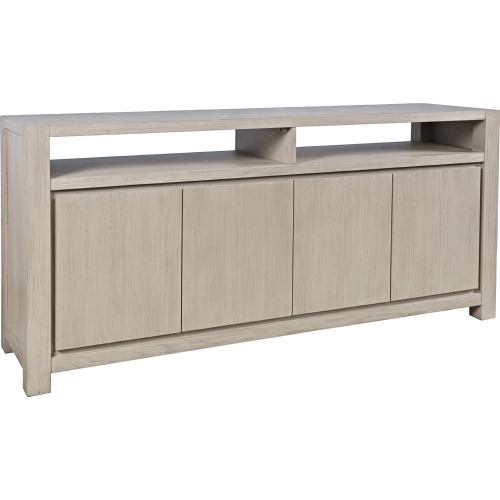 Brownstone 70" 4 Door Media Console TV Stand in Distressed Sand Tan Finish