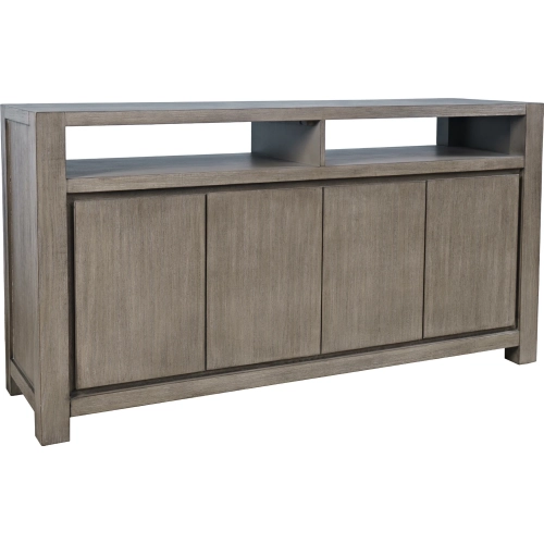 Brownstone 60" 4 Door Media Console TV Stand in Distressed Slate Gray Finish