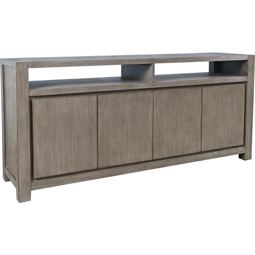 Brownstone 70" 4 Door Media Console TV Stand in Distressed Slate Gray Finish
