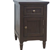 Brentwood End Table w/ USB Charging & Storage in Arbor Oak Finish