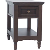 Brentwood 1 Drawer & Shelf End Table in Arbor Oak Finish