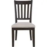 Brentwood Slat Back Dining Chair in Arbor Oak Brown Wood & Flax Fabric (Set of 2)