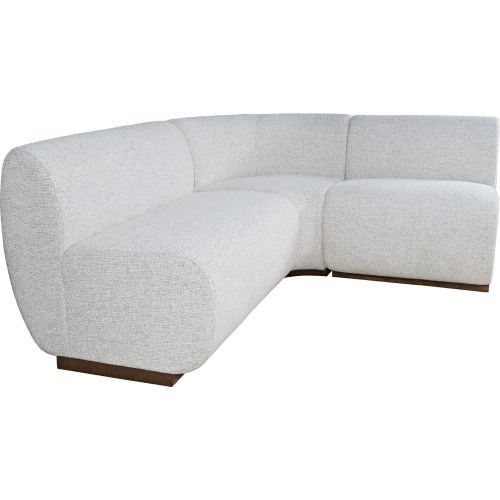 Milano Banquette 3 Piece Sectional Bench in Grey Performance Fabric