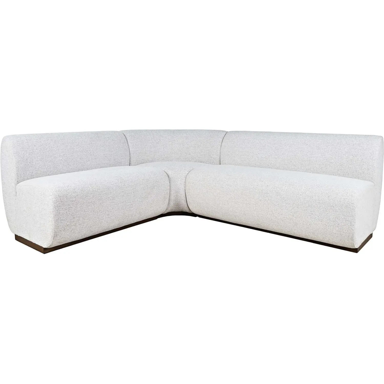 Milano 3 Piece Sectional Sofa Banquette in Grey Performance Fabric