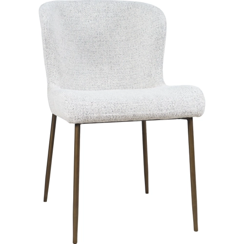 Gibson Dining Chair in Grey Performance Fabric & Antique Brass (Set of 2)