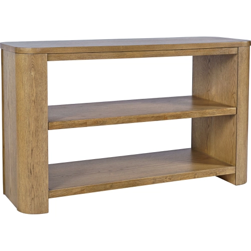 Janzen 50" Sofa Console Table w/ Open Shelves in Cascade Oak Brown Finish