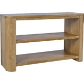 Janzen 50" Sofa Console Table w/ Open Shelves in Cascade Oak Brown Finish