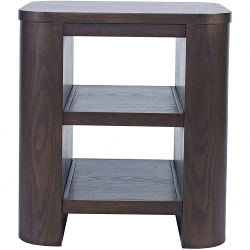 Janzen Open Storage End Table in Espresso Brown Wood