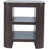 Janzen Open Storage End Table in Espresso Brown Wood