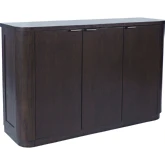 Janzen 50" Curved Storage Console TV Cabinet in Espresso Brown Finish