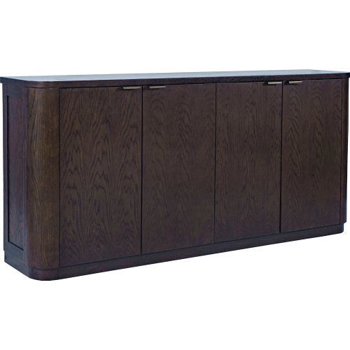 Janzen 68" Curved Storage Console TV Cabinet in Espresso Brown Finish