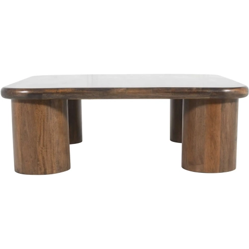 Mandara 44" Square Coffee Table in Dark Brown Mango Wood