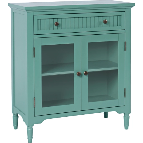 Westport 32" Glass Door Accent Cabinet in Fern Green Wood