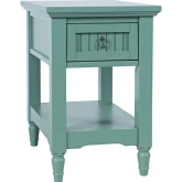 Westport Chairside End Table w/ Shelf in Fern Green Wood