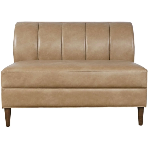 Ruston Two Seat Banquette in Buffed Brown Vegan Leather