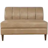 Ruston Two Seat Banquette in Buffed Brown Vegan Leather