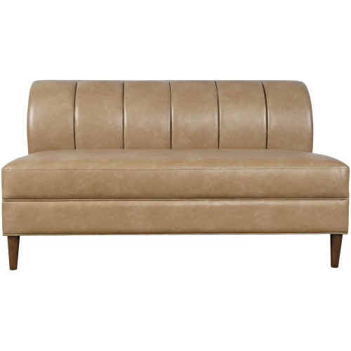 Ruston Three Seat Banquette in Buffed Brown Vegan Leather